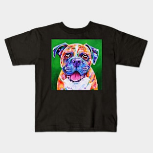 Boxer dog painting Kids T-Shirt